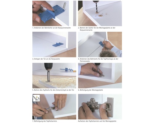 Anleitung zur Montage eines Möbelscharniers