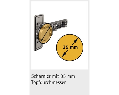Scharnier mit 35 Millimeter Topfdurchmesser