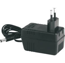 Schwarzes Netzteil mit Kabel und Stecker