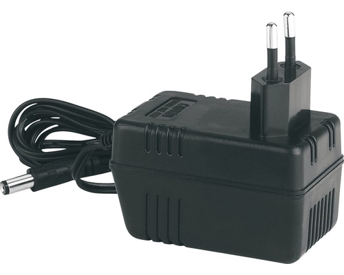 Schwarzes Netzteil mit Kabel und Stecker