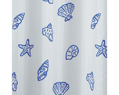 Rideau de douche avec motif étoile de mer et coquillage
