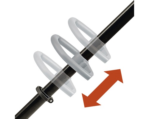 Extension de manche pour outils de jardin avec poignée réglable et flèche rouge