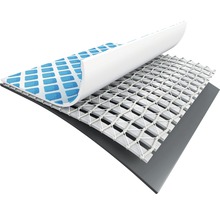 Detailansicht einer Drainagematte mit mehreren Schichten