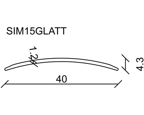 Technische Zeichnung eines Profils mit Massangaben