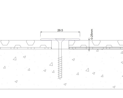 Zeichnung einer Schraube mit einem Durchmesser von 29,5 Millimetern und einer Dicke zwischen 0 und 25 Millimetern