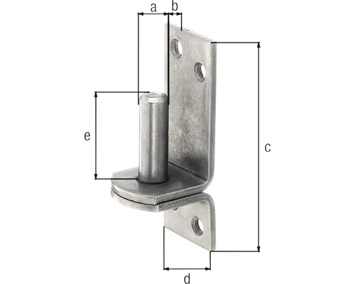 Türangel aus Metall mit Massangaben