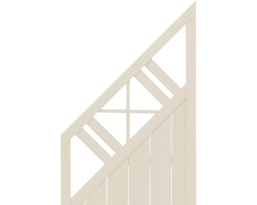 Vue détaillée d''un élément de clôture en bois avec treillis décoratif