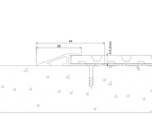 Image d''un profilé de transition avec des indications de mesure pour les bricoleurs