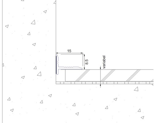 Technische Zeichnung eines Profils mit Maßangaben