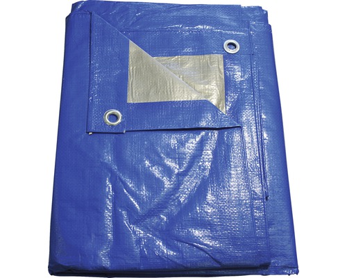 Bâche textile 140 g/m² argent-bleu 4 x 5 m