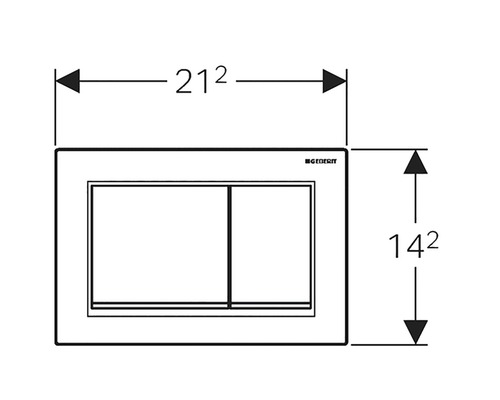 Skizze einer Betätigungsplatte mit Größenangaben
