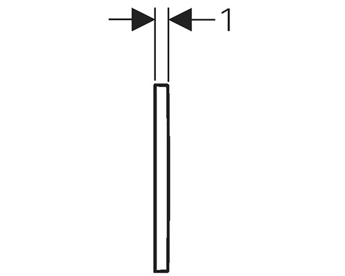 Technische Zeichnung einer Dichtung mit einer Breite von einem Millimeter
