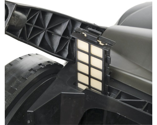 Gros plan d''un robot nettoyeur de piscine avec filtre inséré