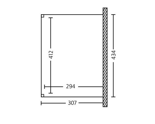 Technische Zeichnung mit Maßangaben