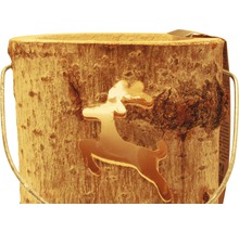 Cache-pot en bois avec motif de cerf