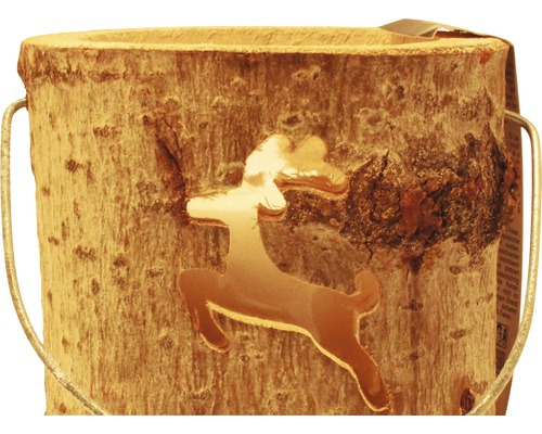 Cache-pot en bois avec motif de cerf