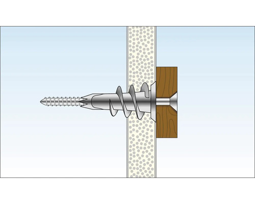 Illustration d''une vis avec cheville dans une fixation murale