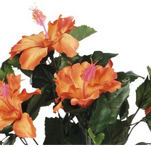 Hibiscus artificiel avec feuilles