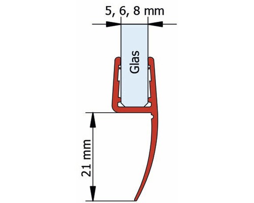 Universaldichtprofil Schulte D2975 für Glasstärke 5/6/8 mm - HORNBACH