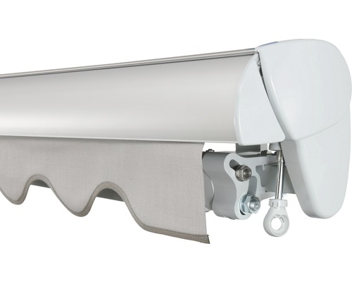 Vue détaillée d''un store avec toile et mécanisme