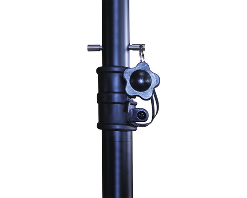 Vue détaillée d''une tige télescopique avec vis de blocage pour le réglage en hauteur