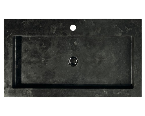 Lavabo rectangulaire en pierre avec trou de robinet