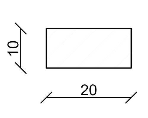 Dessin technique avec les dimensions 10 et 20