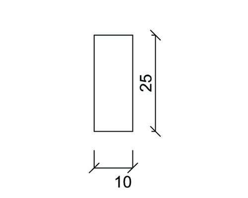 Dessin technique avec les dimensions 25 et 10.