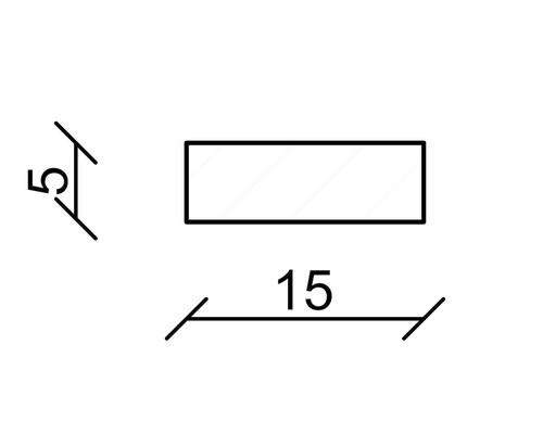 Dessin technique avec dimensions 5 et 15