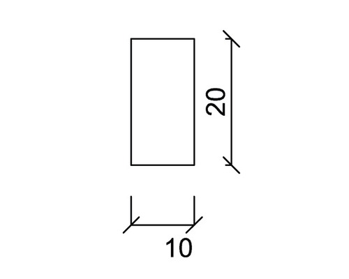 Dessin technique avec dimensions 10 et 20.
