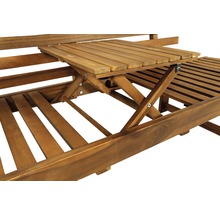 Holzliege mit ausklappbarem Tisch