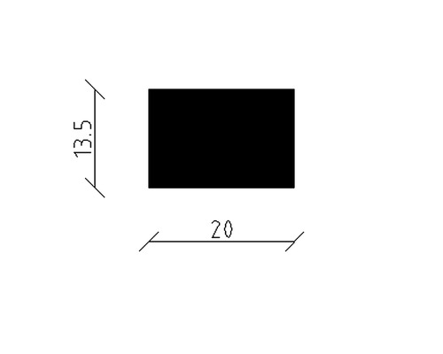 Illustration d''un rectangle mesurant 13,5 sur 20