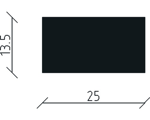 Technische Zeichnung mit Maßangaben 13,5 und 25