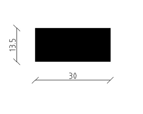 Dessin technique avec dimensions : 30 x 13,5