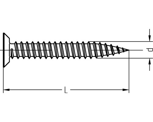 Schéma technique d''une vis avec indications de dimensions