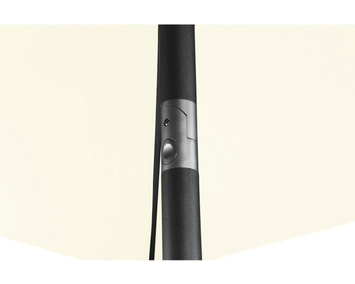 Detailaufnahme eines Sonnenschirmmastes mit Schiebemechanismus