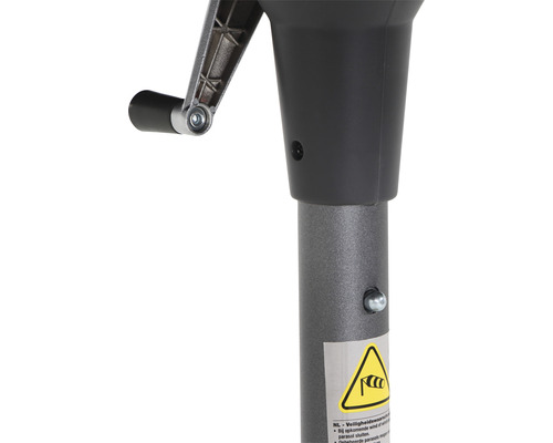 Detailaufnahme eines Kurbelmechanismus für einen Sonnenschirm