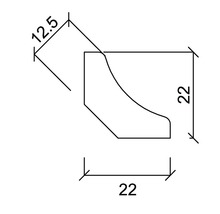 Schéma technique d''un profilé avec dimensions 12,5 mm et 22 mm