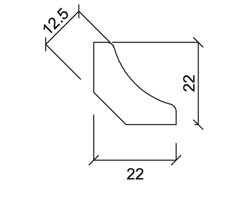 Dessin technique d''un profilé décoratif avec indications de dimensions