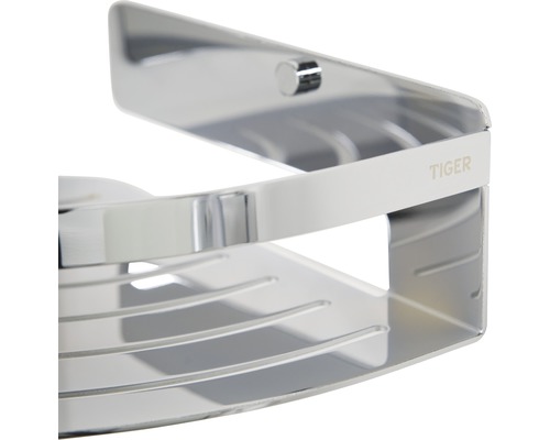 Étagère d''angle en métal pour douche avec logo Tiger