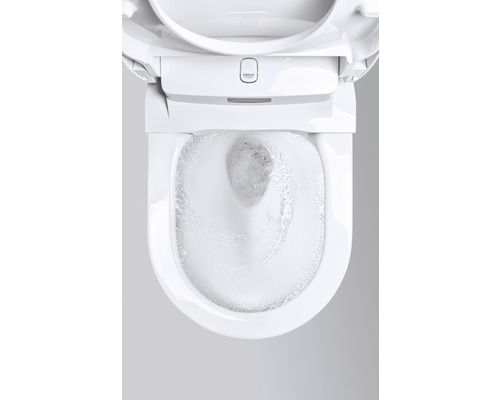 WC douche blanc avec eau de rinçage et logo Grohe