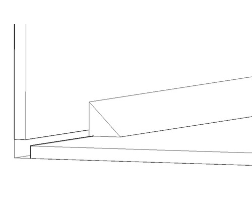 Schéma d''un angle avec construction en bois