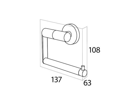 Dessin d''un porte-papier toilette avec dimensions