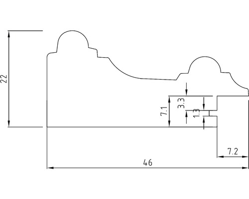 Dessin technique d''un profilé décoratif avec indications de dimensions