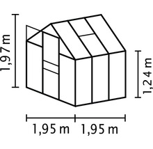 Schéma d''une serre avec dimensions