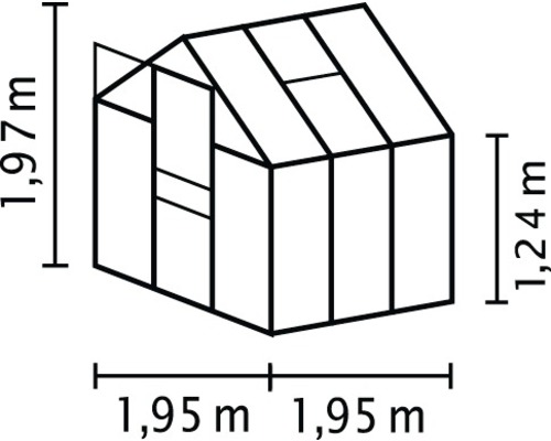 Schéma d''une serre avec dimensions