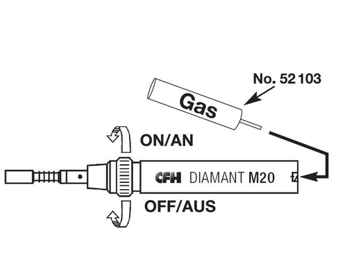 CFH Diamant M20 Brûleur à gaz avec raccord pour cartouche de gaz