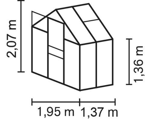 Illustration d''une serre avec dimensions