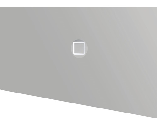 Detailansicht eines Spiegels mit quadratischem Touchsensor