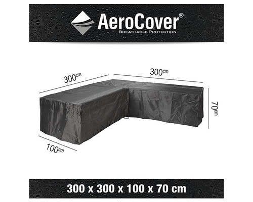 Schutzhülle für Ecklounge mit den Maßen 300 x 300 x 100 x 70 cm